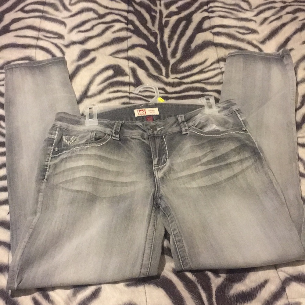 Grey and silver jeans